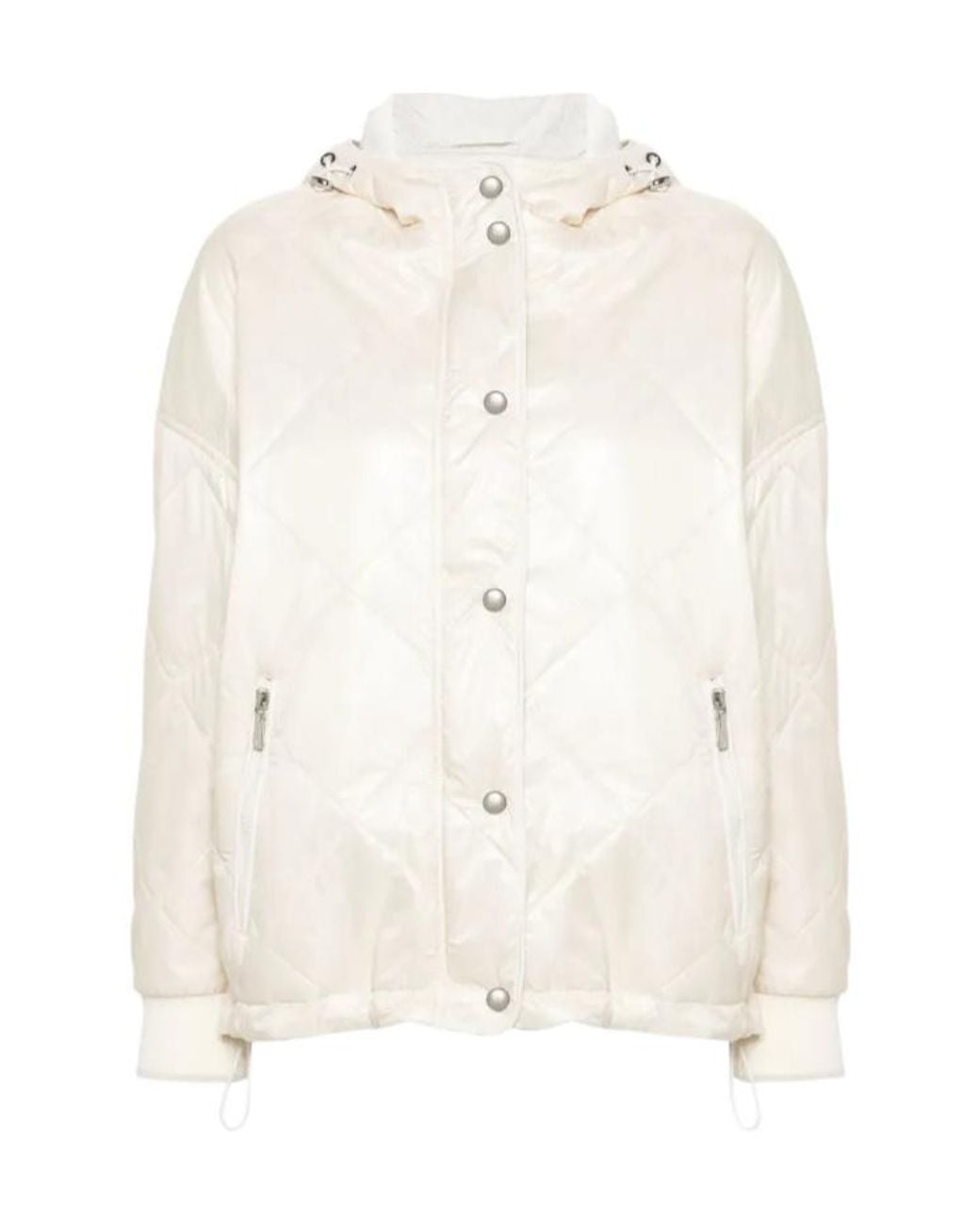 Eleventy White Hooded Padded Jacket