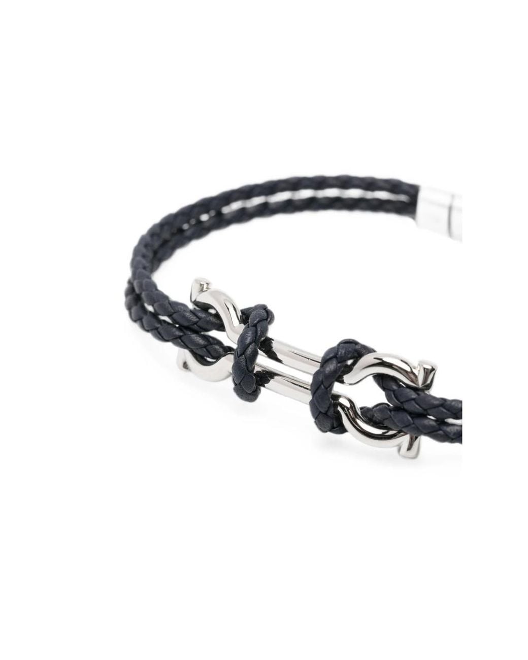 Ferragamo White Woven Bracelet for men