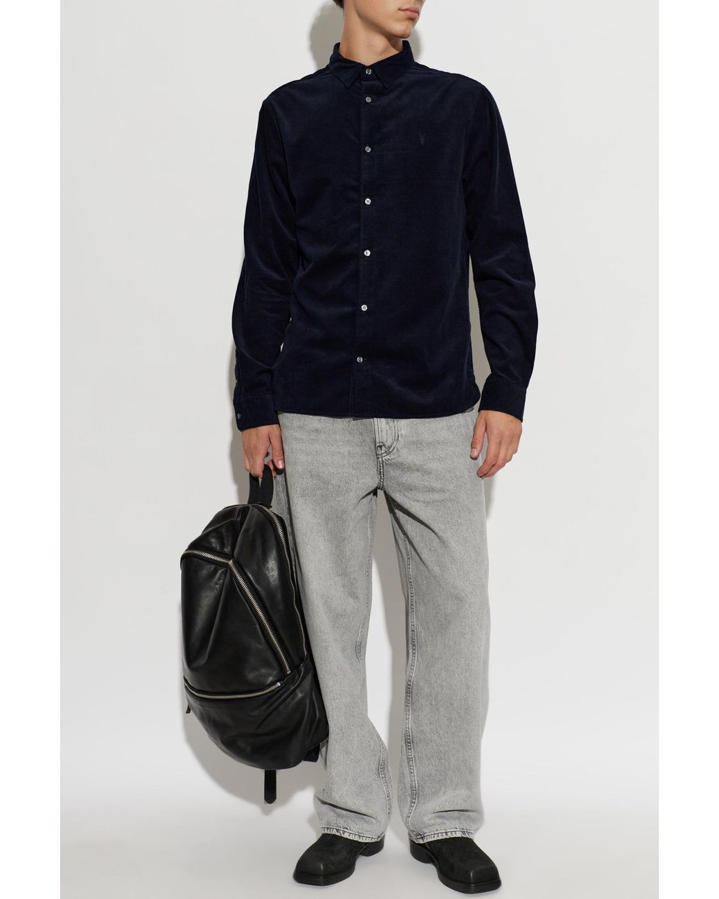 AllSaints Blue Birchwood Corduroy Shirt for men