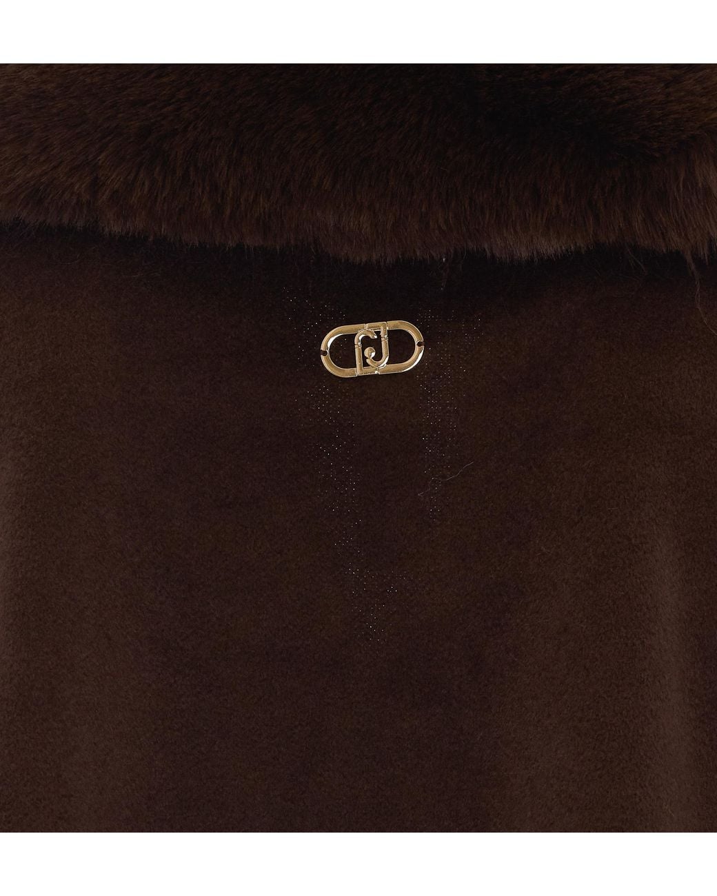 Liu Jo Multicolor Faux Fur Trim Belted Cape