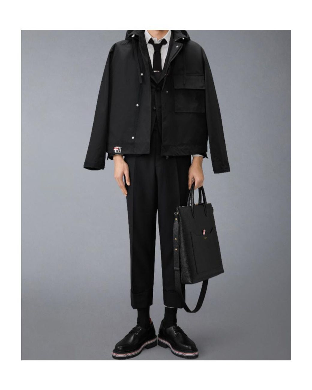 Thom Browne Black Tech Mariner Jacket for men