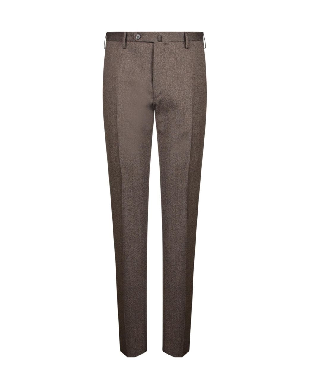Incotex Brown Slim Fit Tweed Pants for men