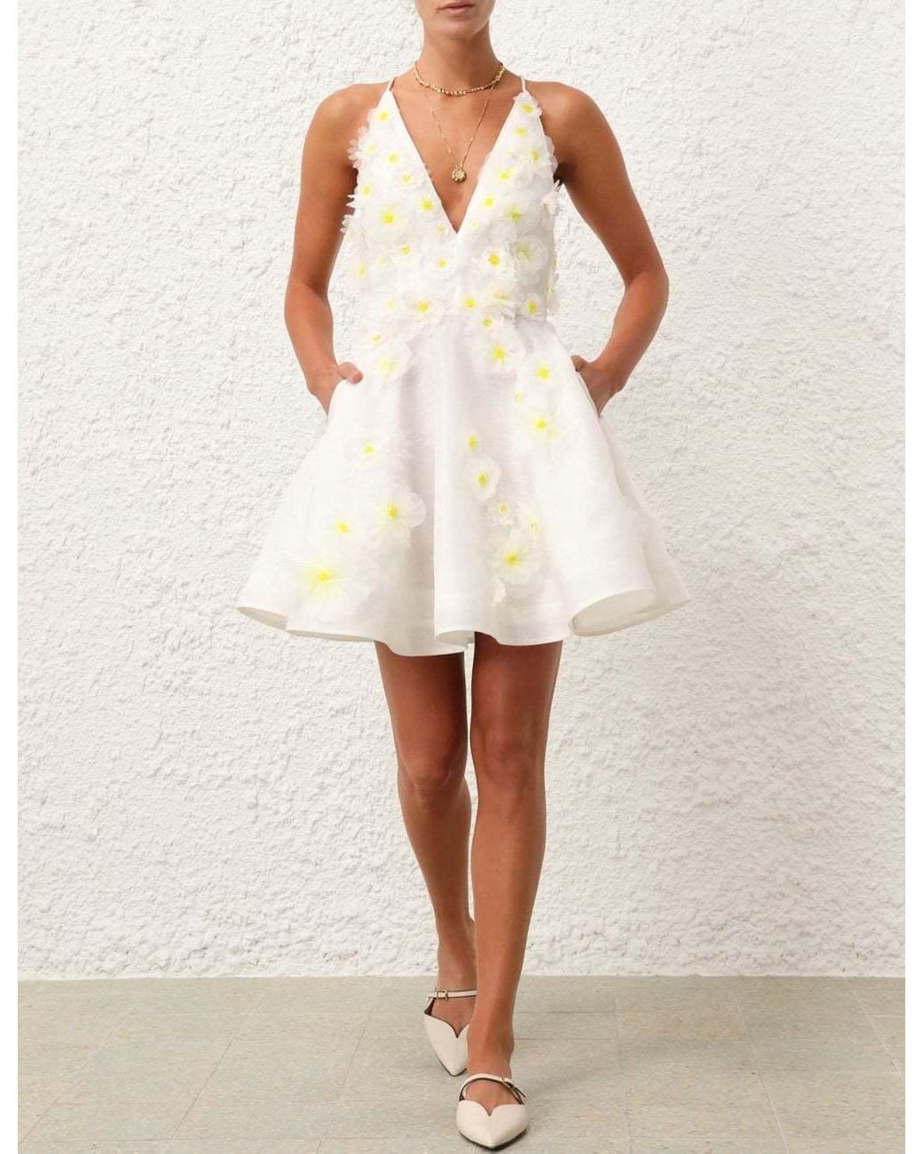 Zimmermann White Matchmaker Daisy Mini Dress
