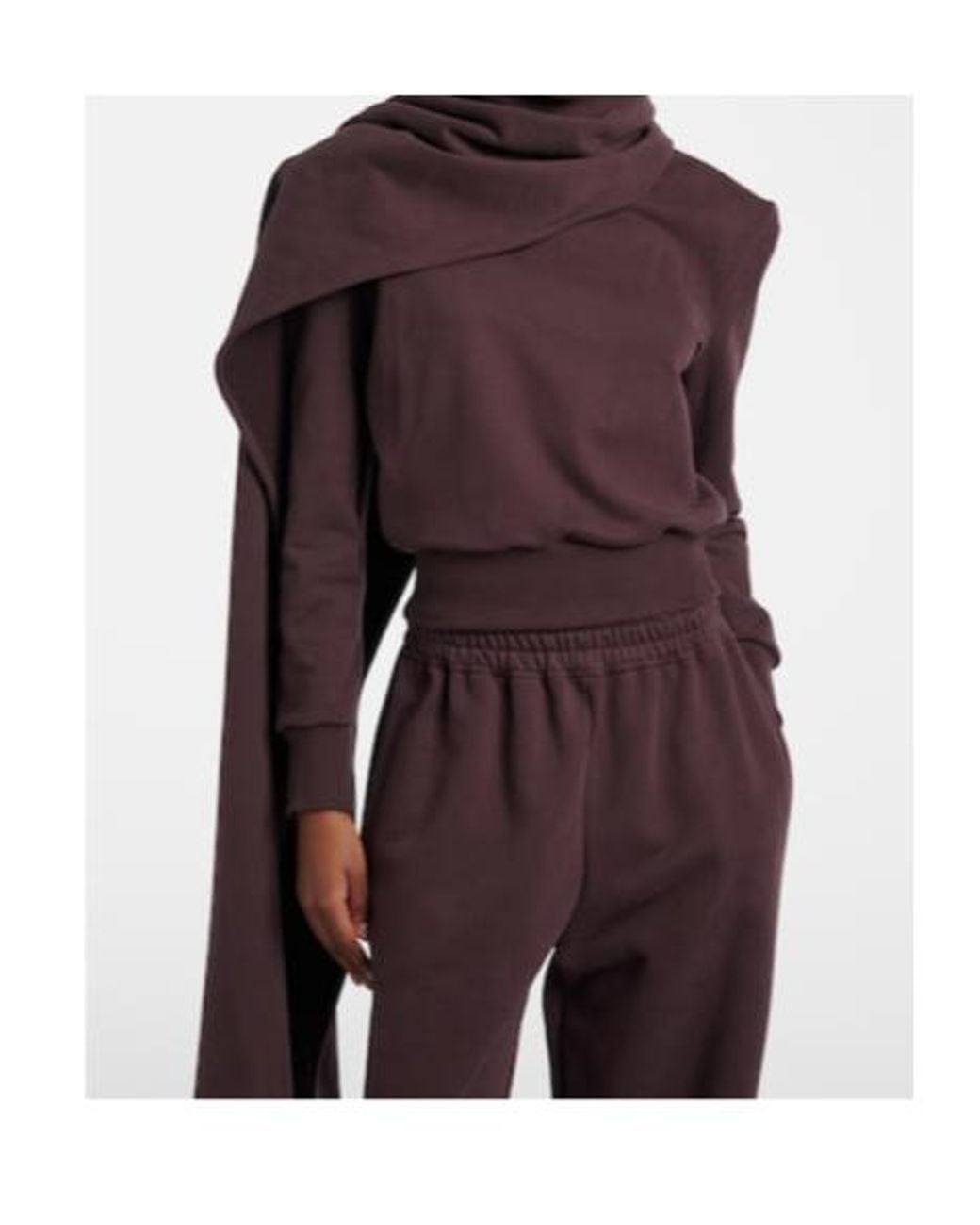 Magda Butrym Multicolor Draped Scarf-Detail Cotton Sweatshirt
