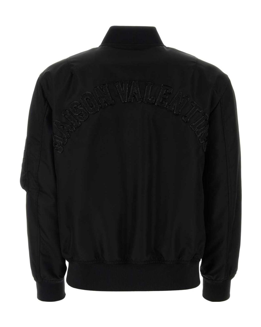 Valentino Black Zip-Up Long-Sleeved Bomber Jacket for men