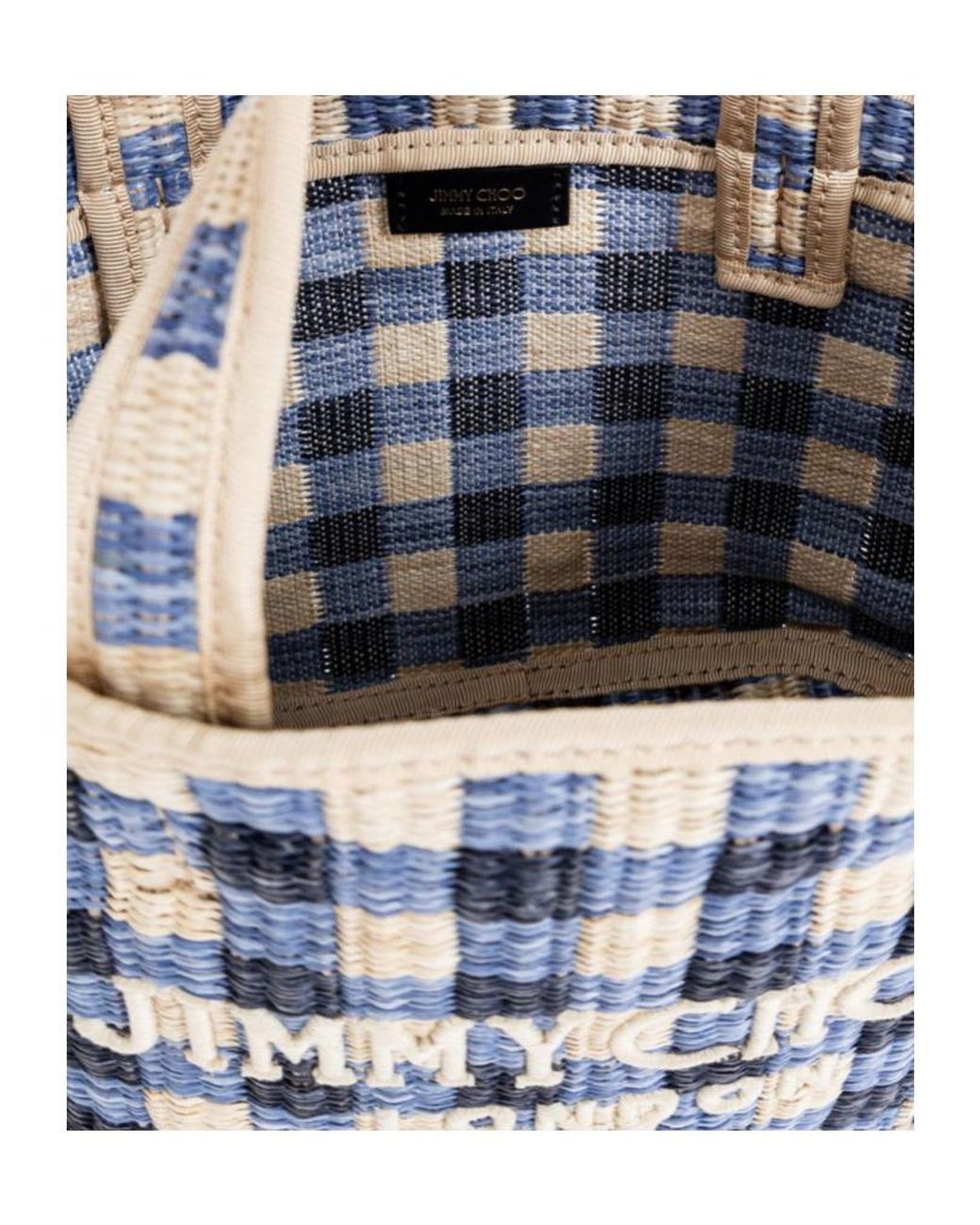 Jimmy Choo Blue Mini Beach Tote Bag