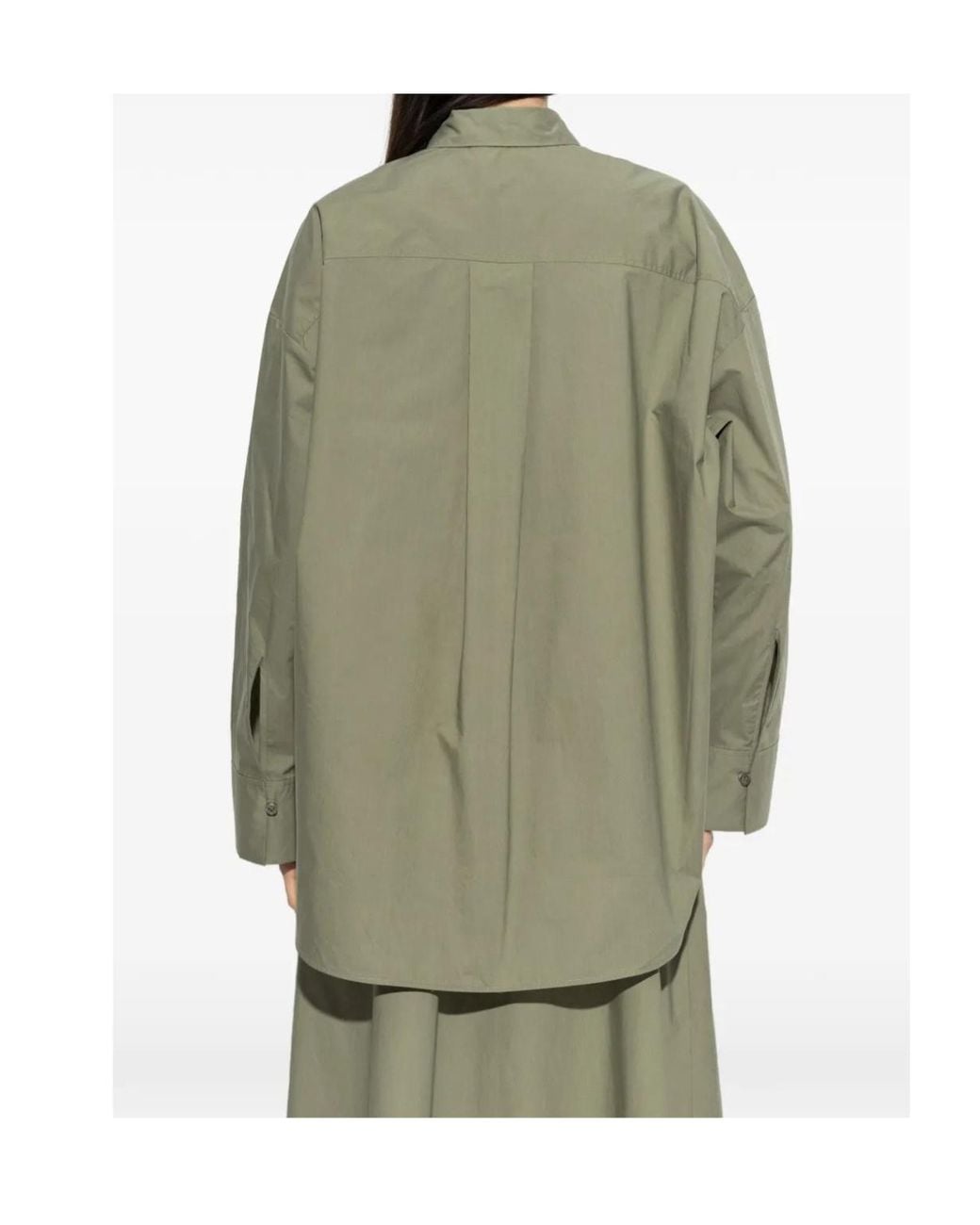 By Malene Birger Green Long-Sleeve Shirt With Snap Closures