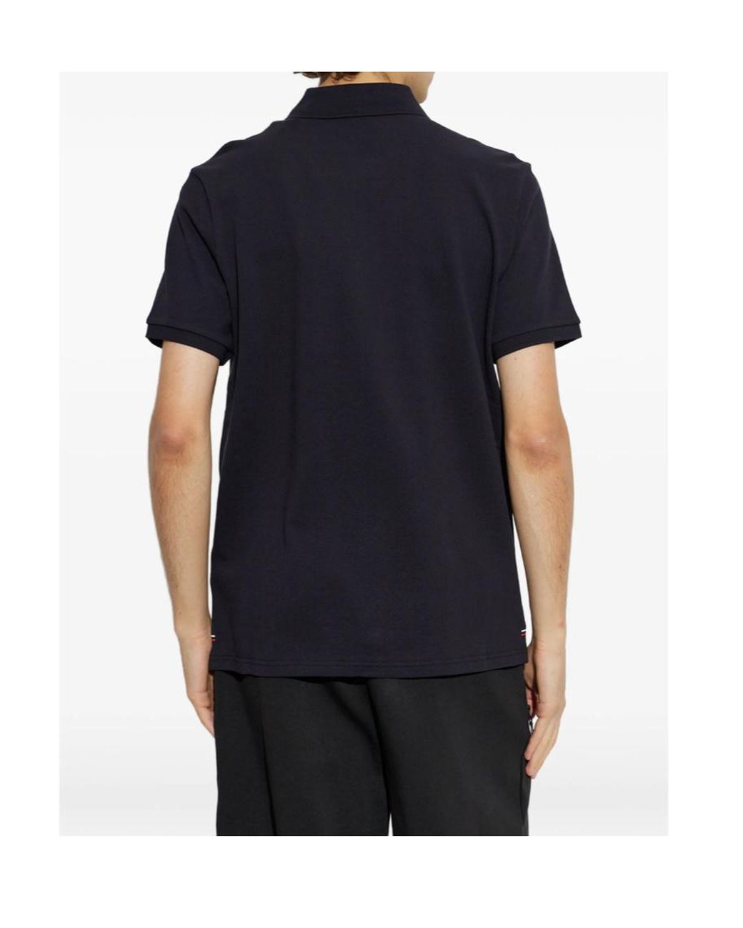 Moncler Blue Short-Sleeved Polo Shirt for men
