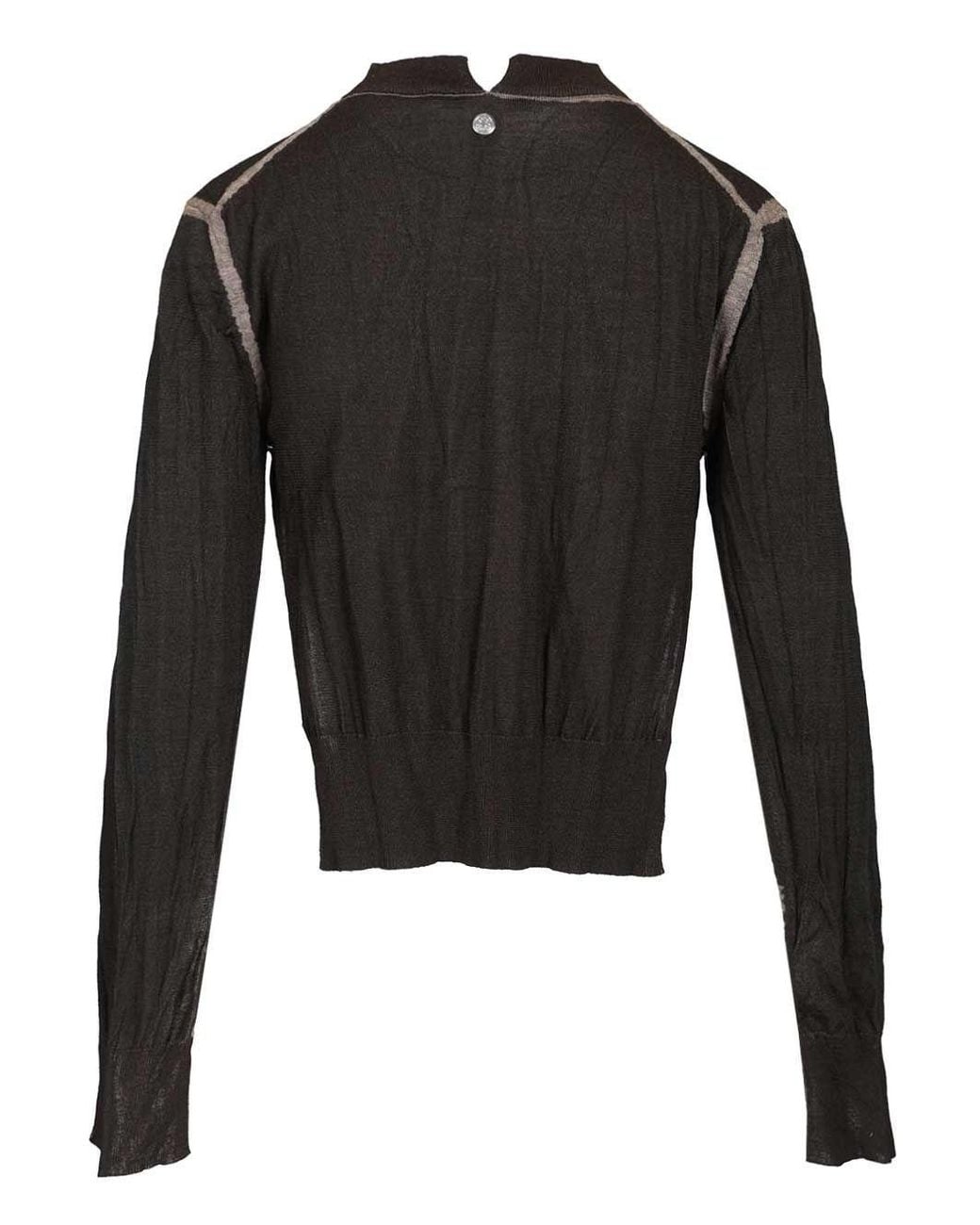 Acne Black Wrinkled V-Neck Jumper