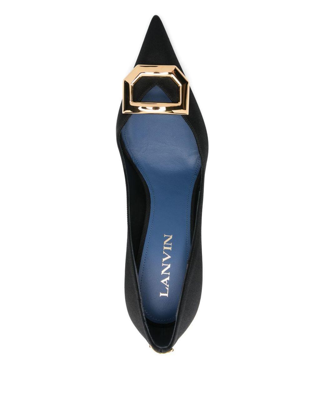 Lanvin Black Pointed Toe Pumps With Sculpted Heel