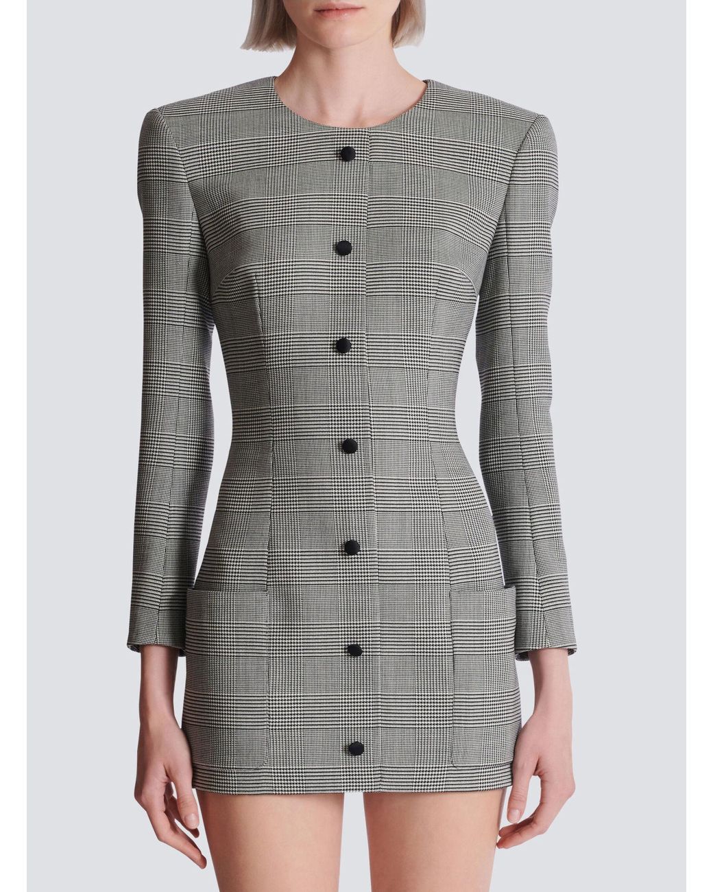 Balmain Gray Short Dress
