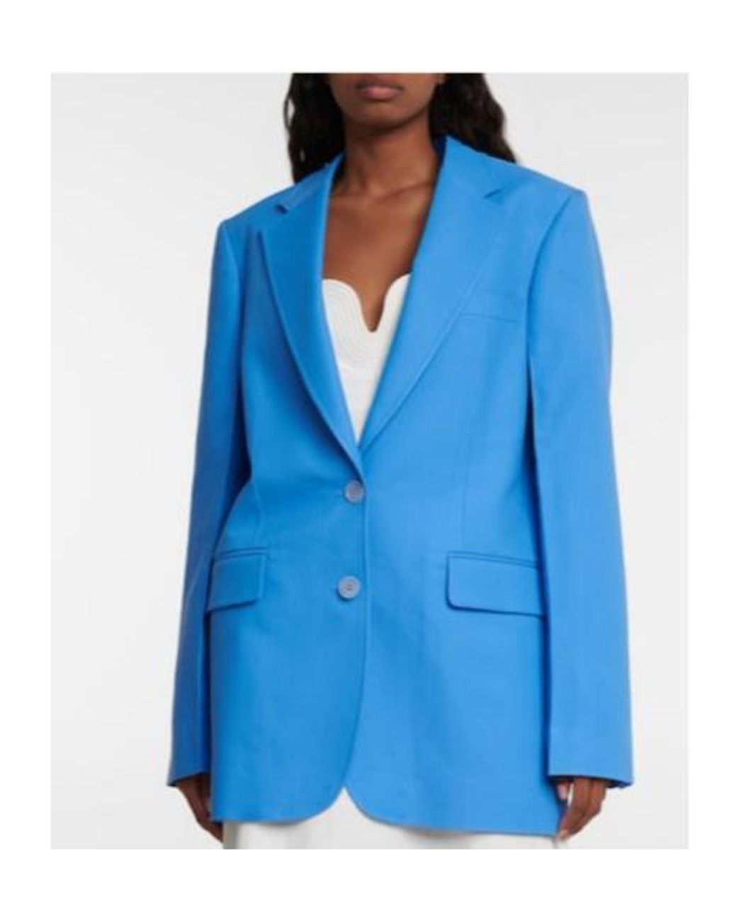 Stella McCartney Blue Single-Breasted Twill Blazer