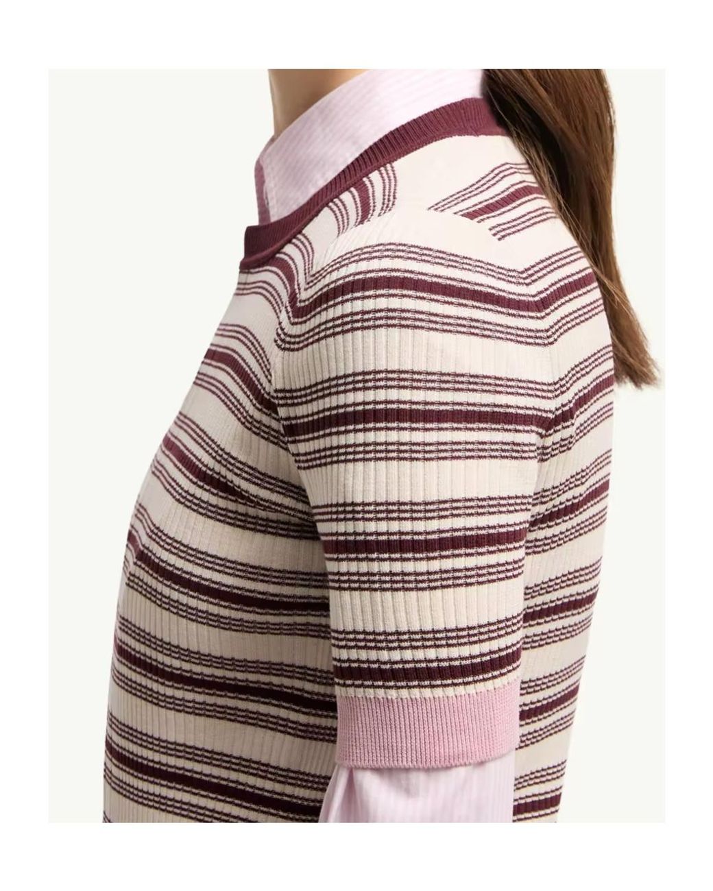 Moncler White Striped Knitted T-Shirt