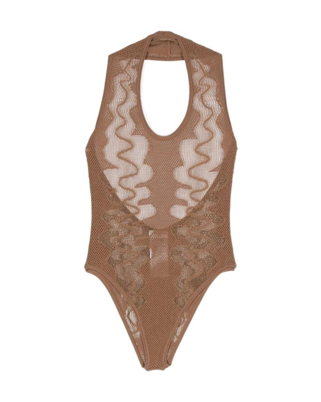 Saint Laurent Brown Open-Knit Body