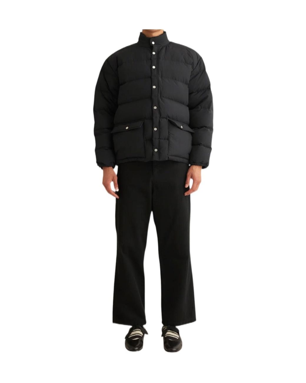 Bode Black Burlington Long-Sleeved Down Jacket for men