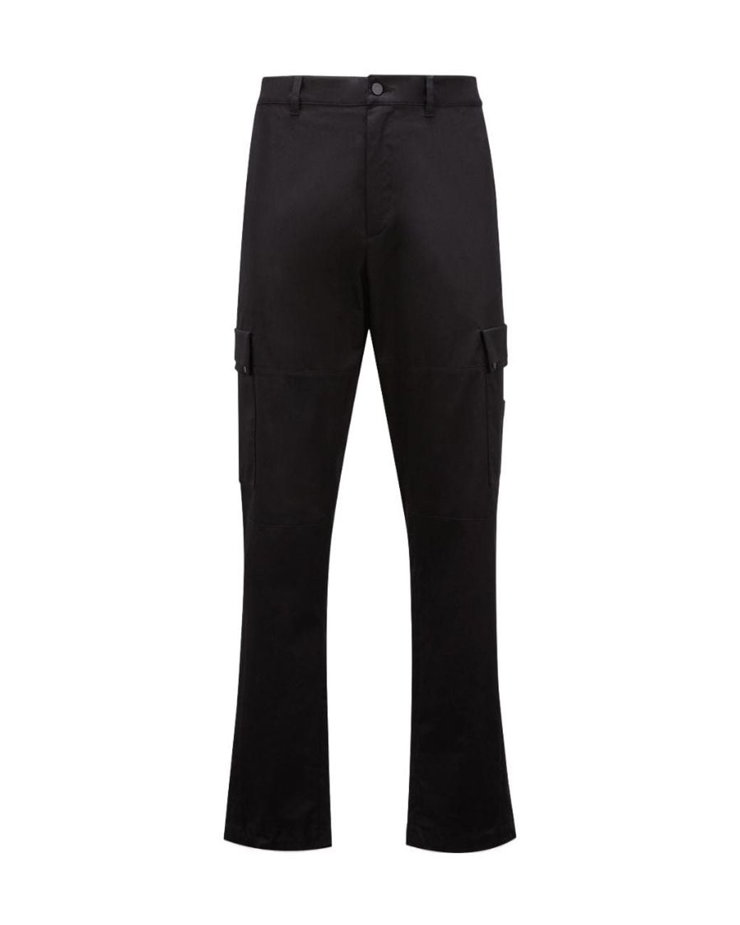 Moncler Black Stretch Gabardine Cargo Trousers for men
