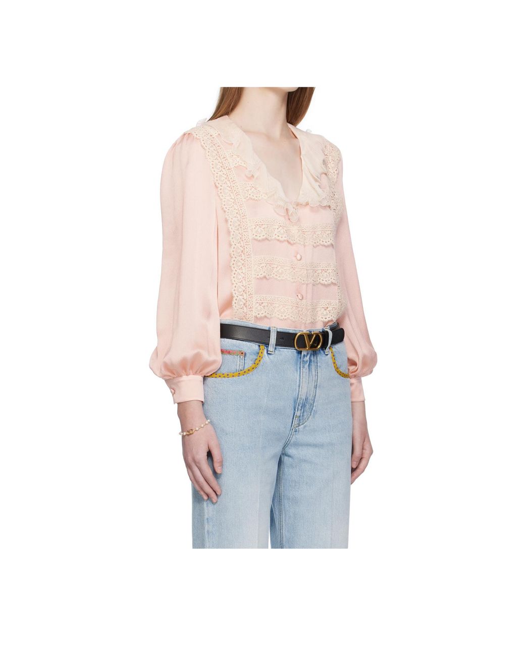 Valentino Pink Hammered Satin Shirt