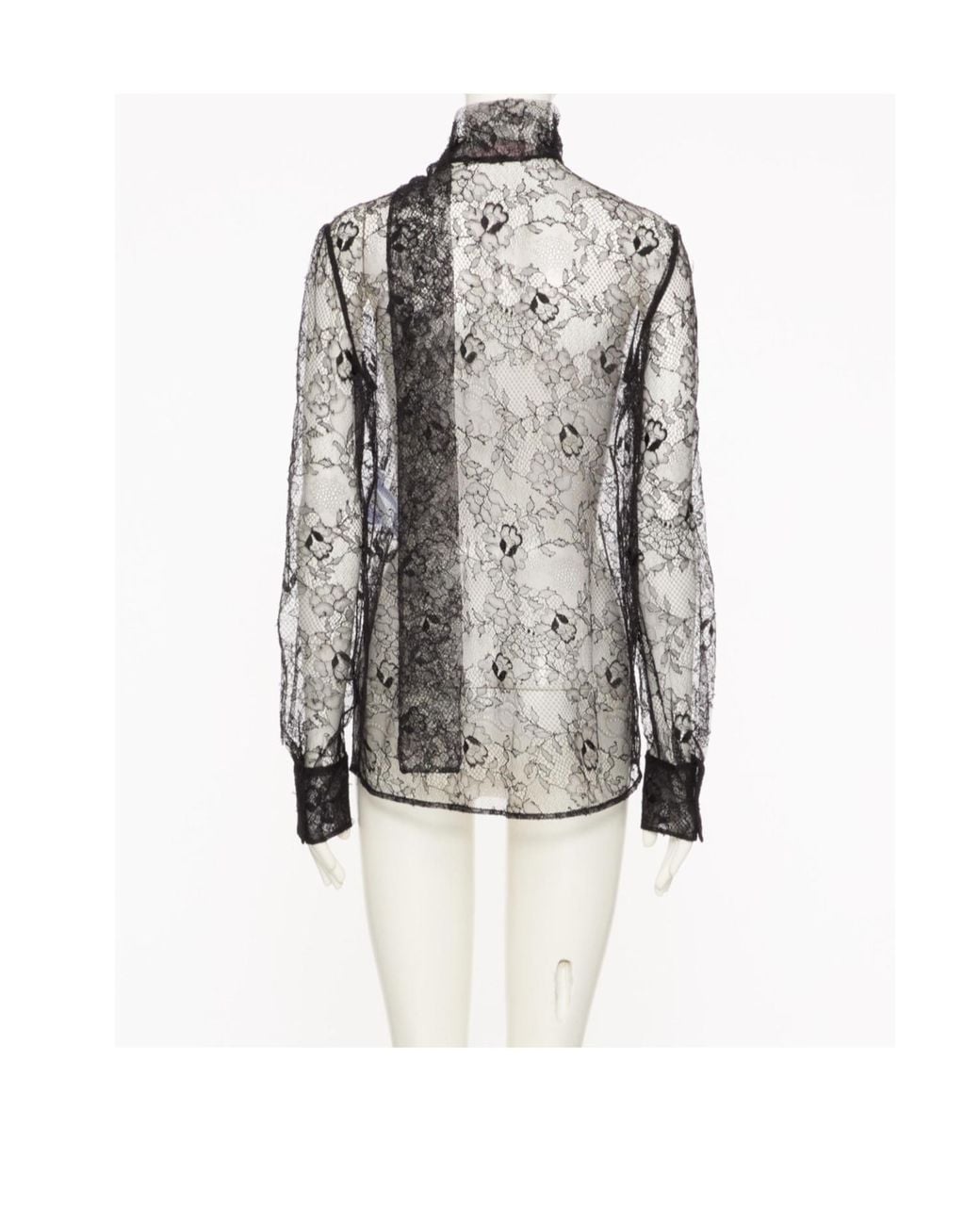 Valentino Gray Scarf Detailed Long-Sleeved Top