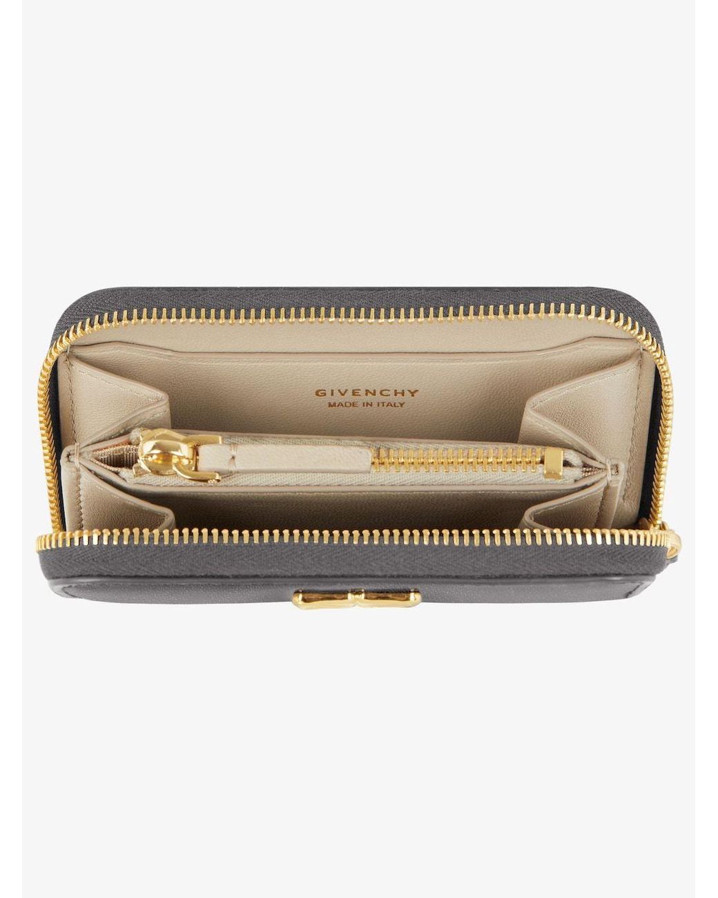 Givenchy Gray Liquid Box Zip Wallet