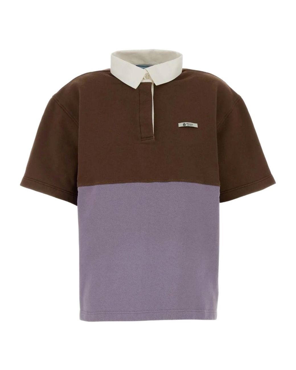 Prada Brown Two-Toned Short Sleeved Polo Shirt