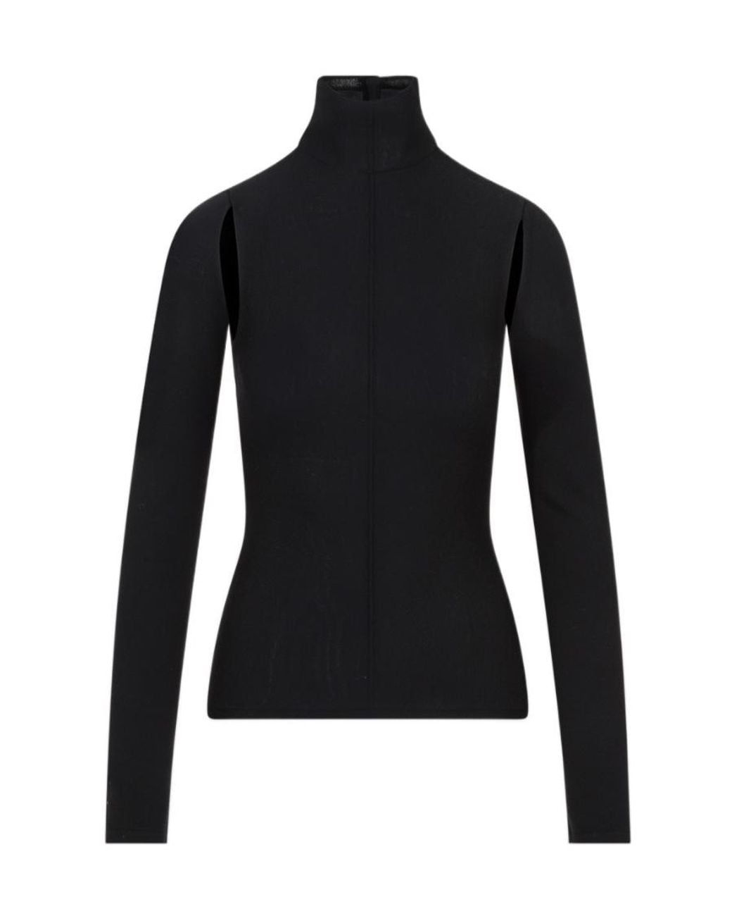 Khaite Black Turtleneck Cut-Out Detailed Top