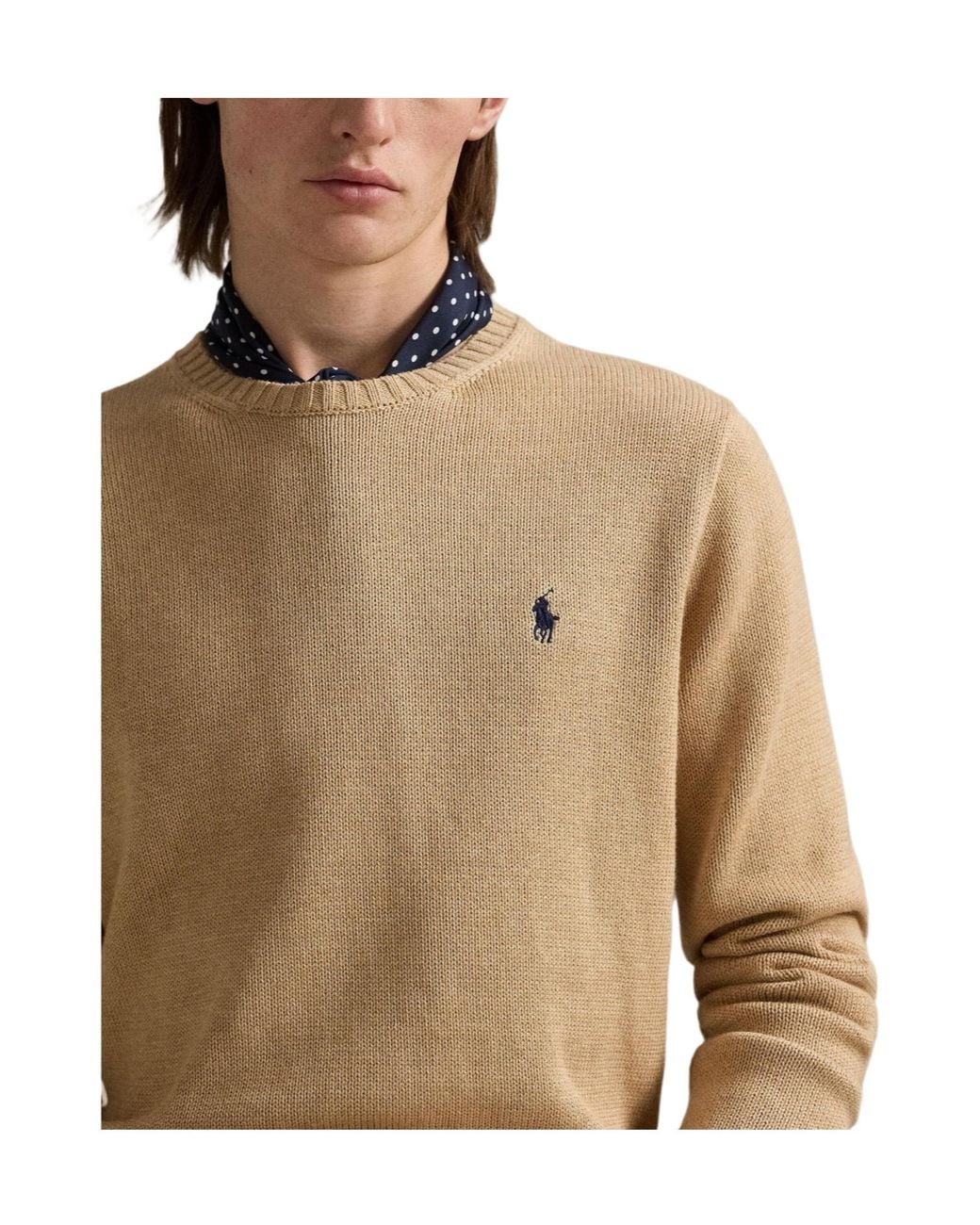 Polo Ralph Lauren White Solid Crew Neck Knit Sweater for men