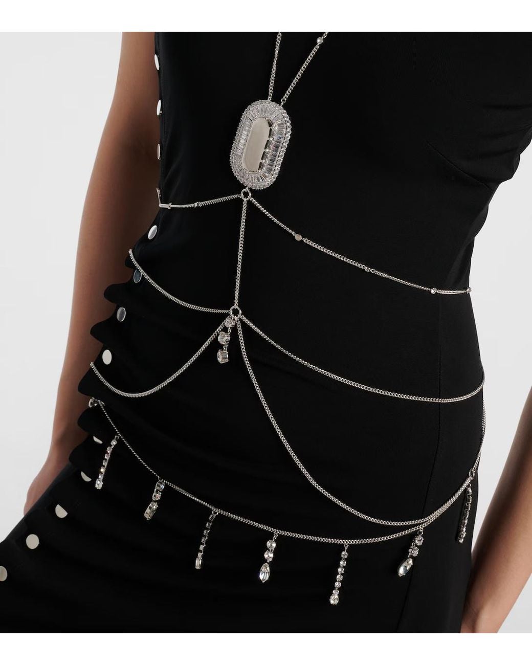 Rabanne White Crystal-Embellished Body Chain