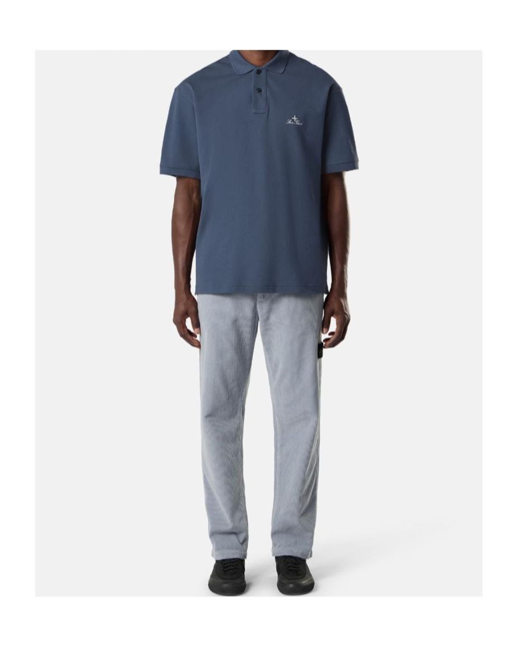 Stone Island Blue Regular-Fit Chino Trousers With Contrast Pocket for men