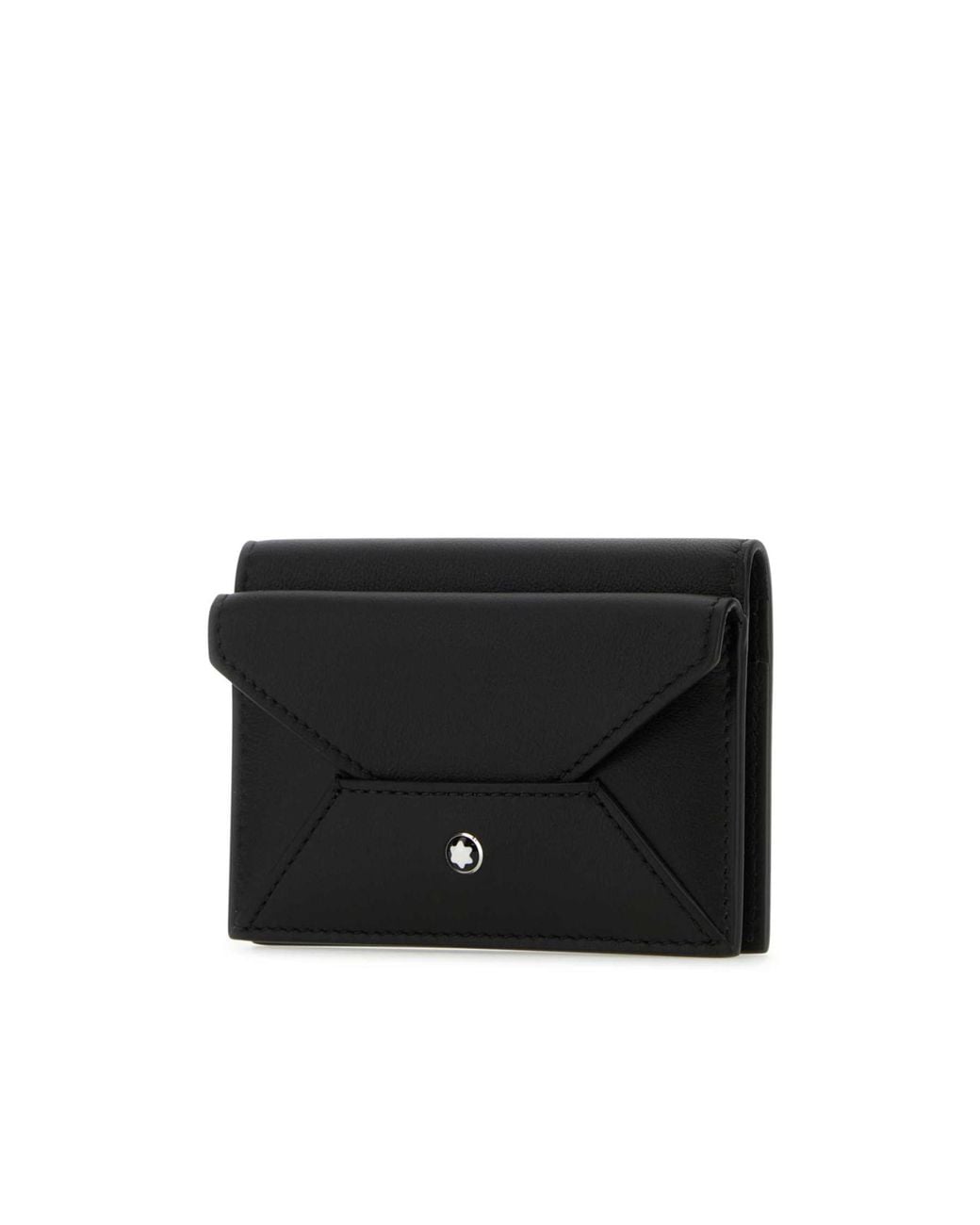 Montblanc Black Logo Plaque Foldover Top Wallet for men