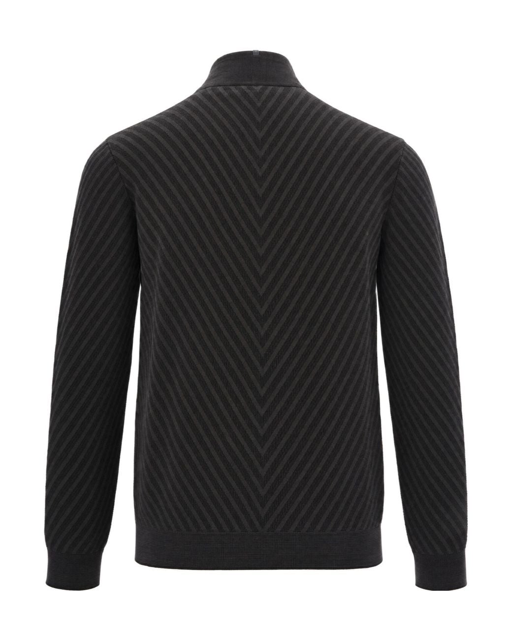 Emporio Armani Black エンポリオ アルマーニ シェブロン ハーフジップ ニットセーター for men
