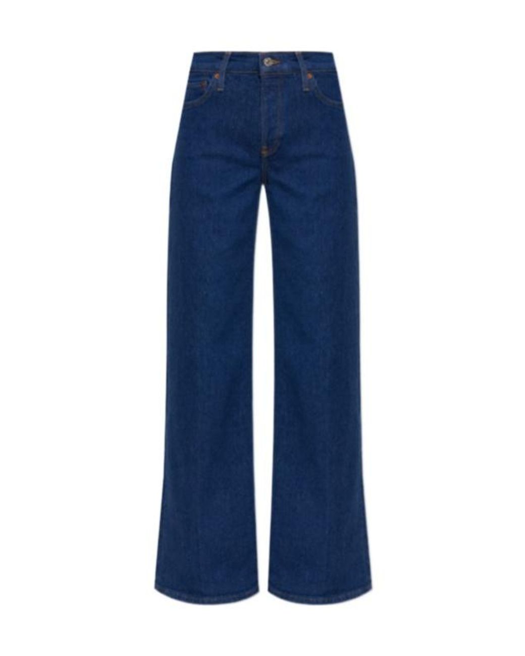 Re/done Blue High-Rise Wide-Leg Jeans