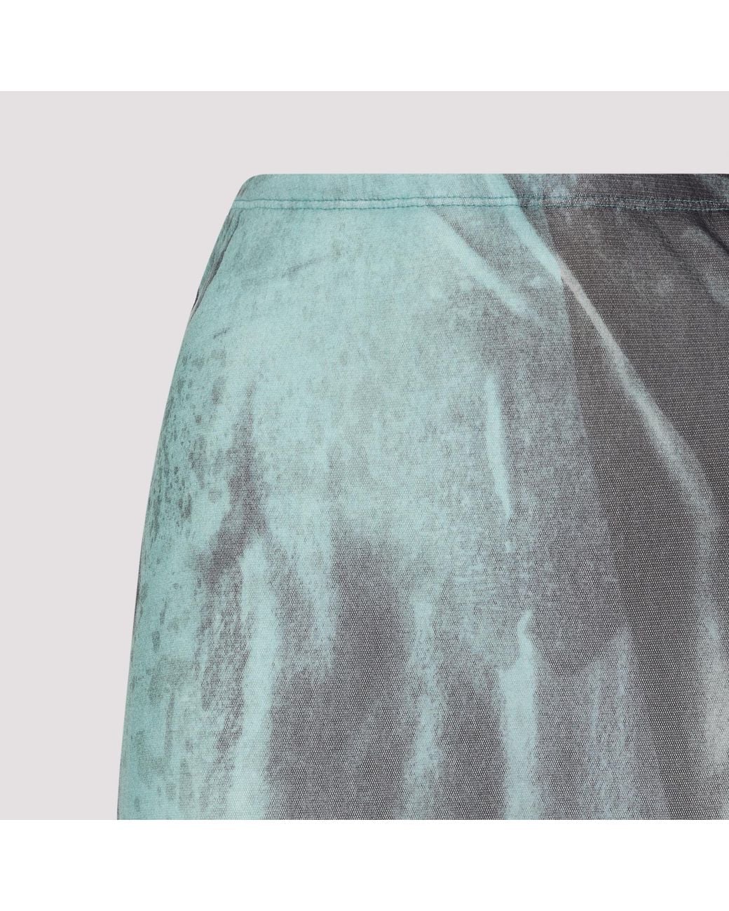 Jean Paul Gaultier Gray Water Print Long Skirt