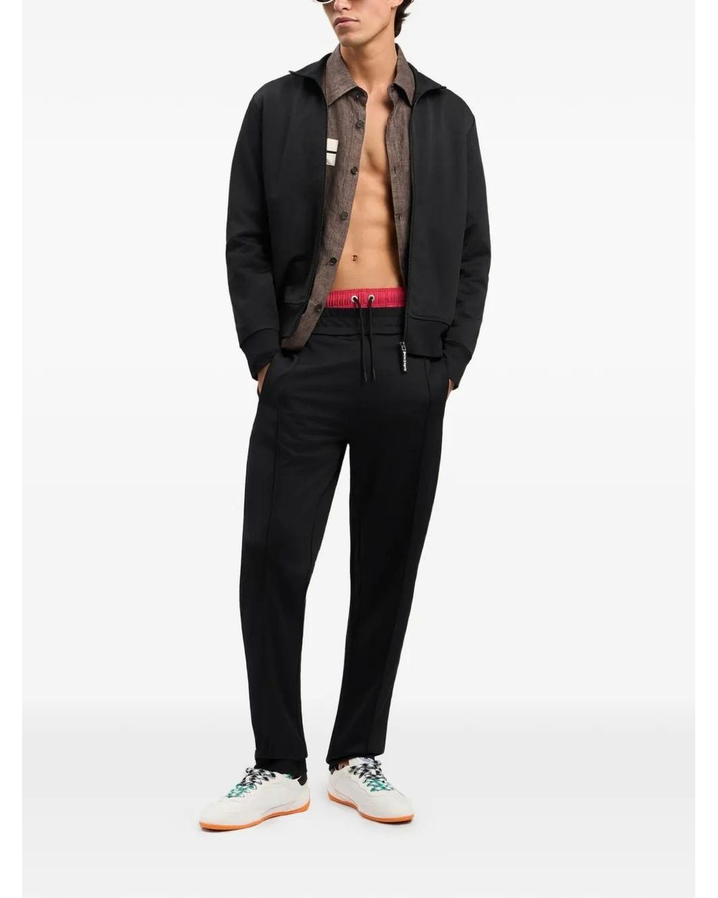 Palm Angels Black Logo-Print Track Jacket for men