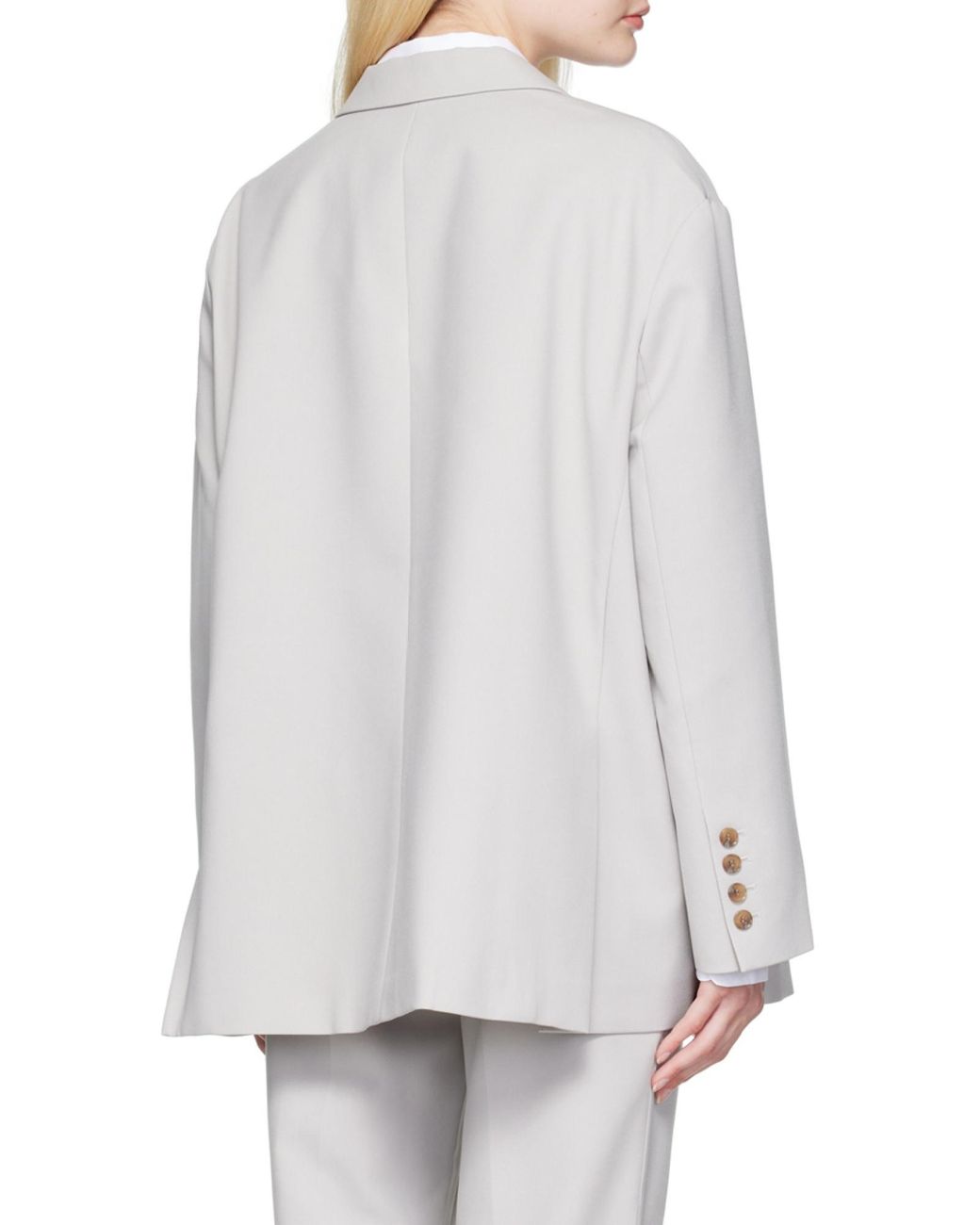 Frankie Shop White Bea Single-Breasted Oversized Blazer