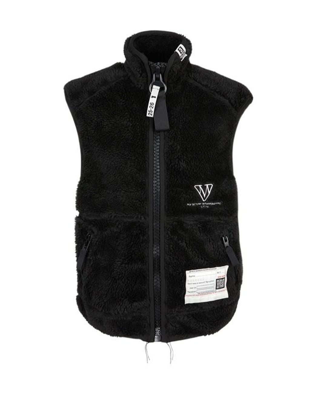 Maison Mihara Yasuhiro Black Zipper Vest for men
