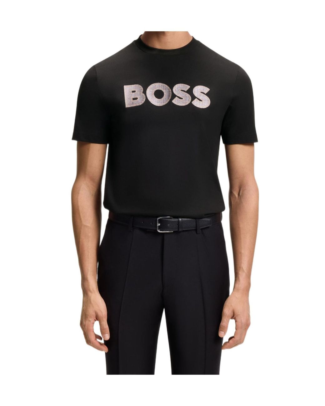 Boss Black Boss Logo Patch Crewneck T-Shirt for men