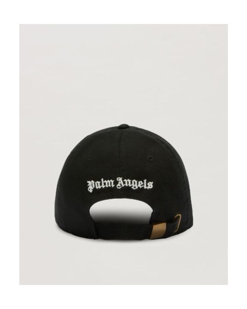 Palm Angels Black Monogram Embroidered Baseball Cap for men