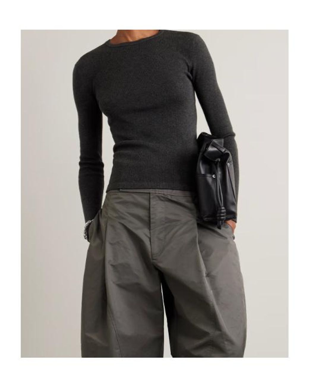 Lisa Yang Black Crew Neck Knitted T-Shirt