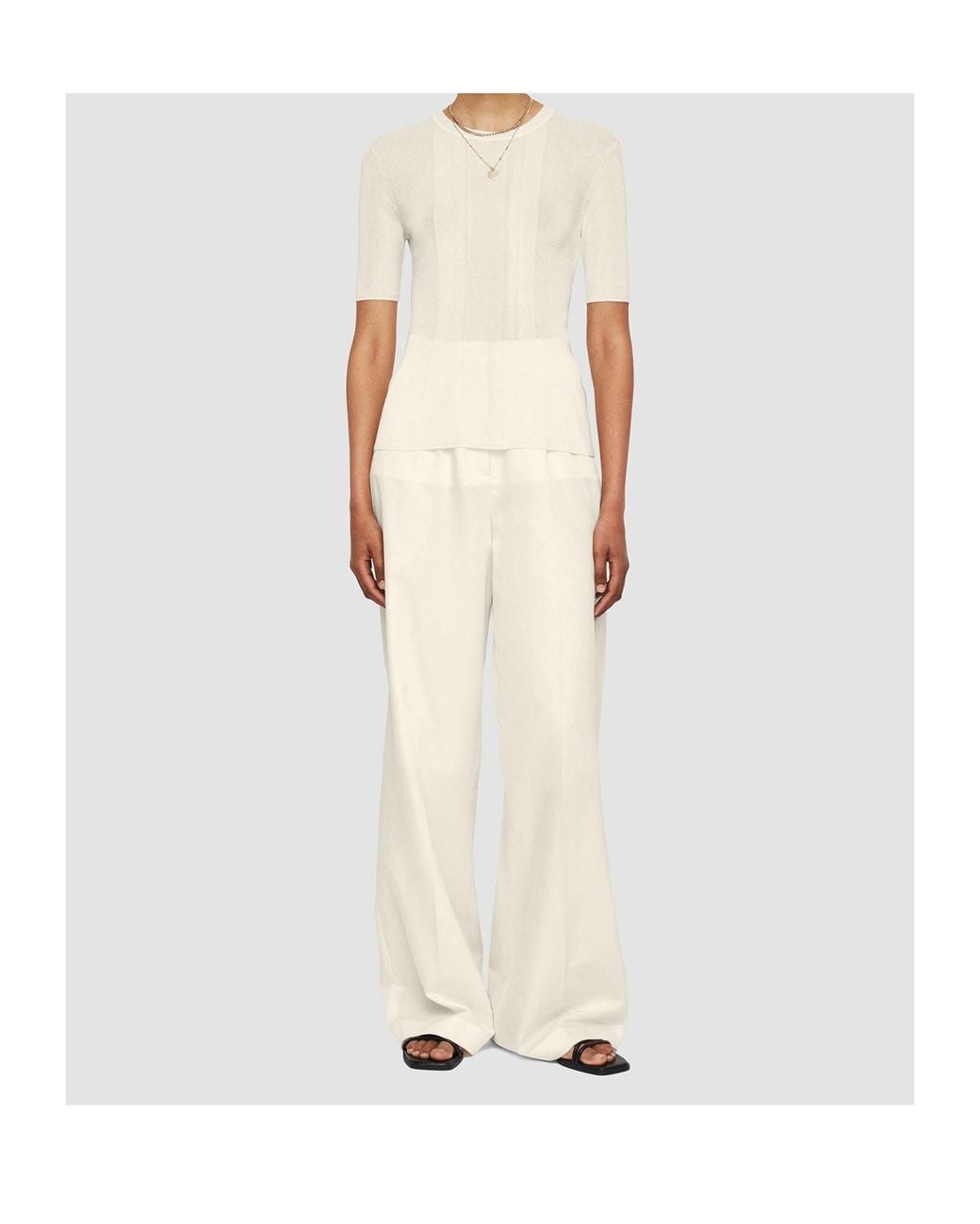 Joseph White Ribbed-Knit T-Shirt
