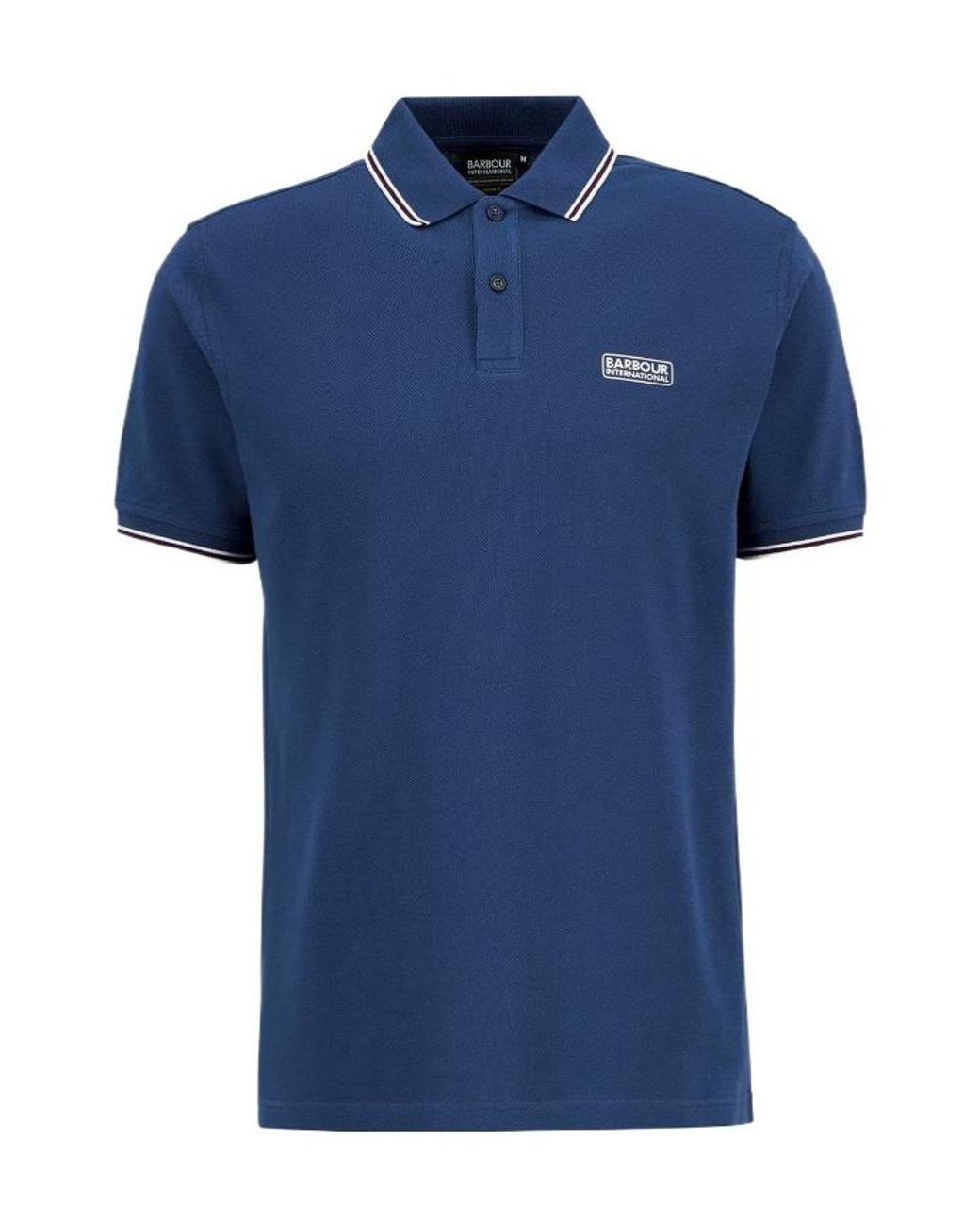 Barbour Blue Short-Sleeved Polo Shirt for men