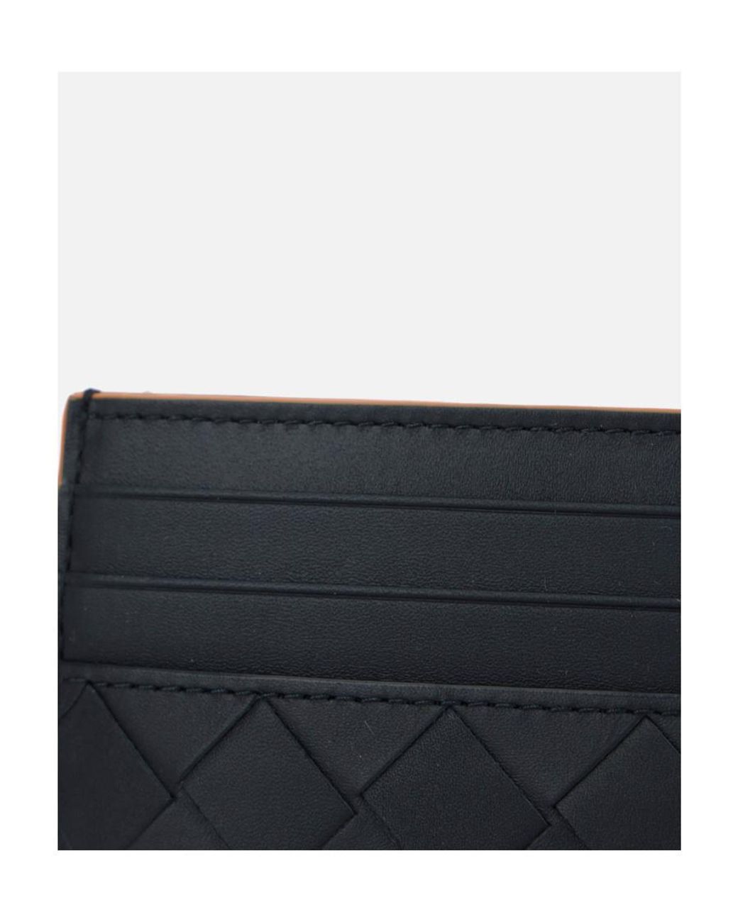 Bottega Veneta Black Intrecciato Open Top Card Case for men