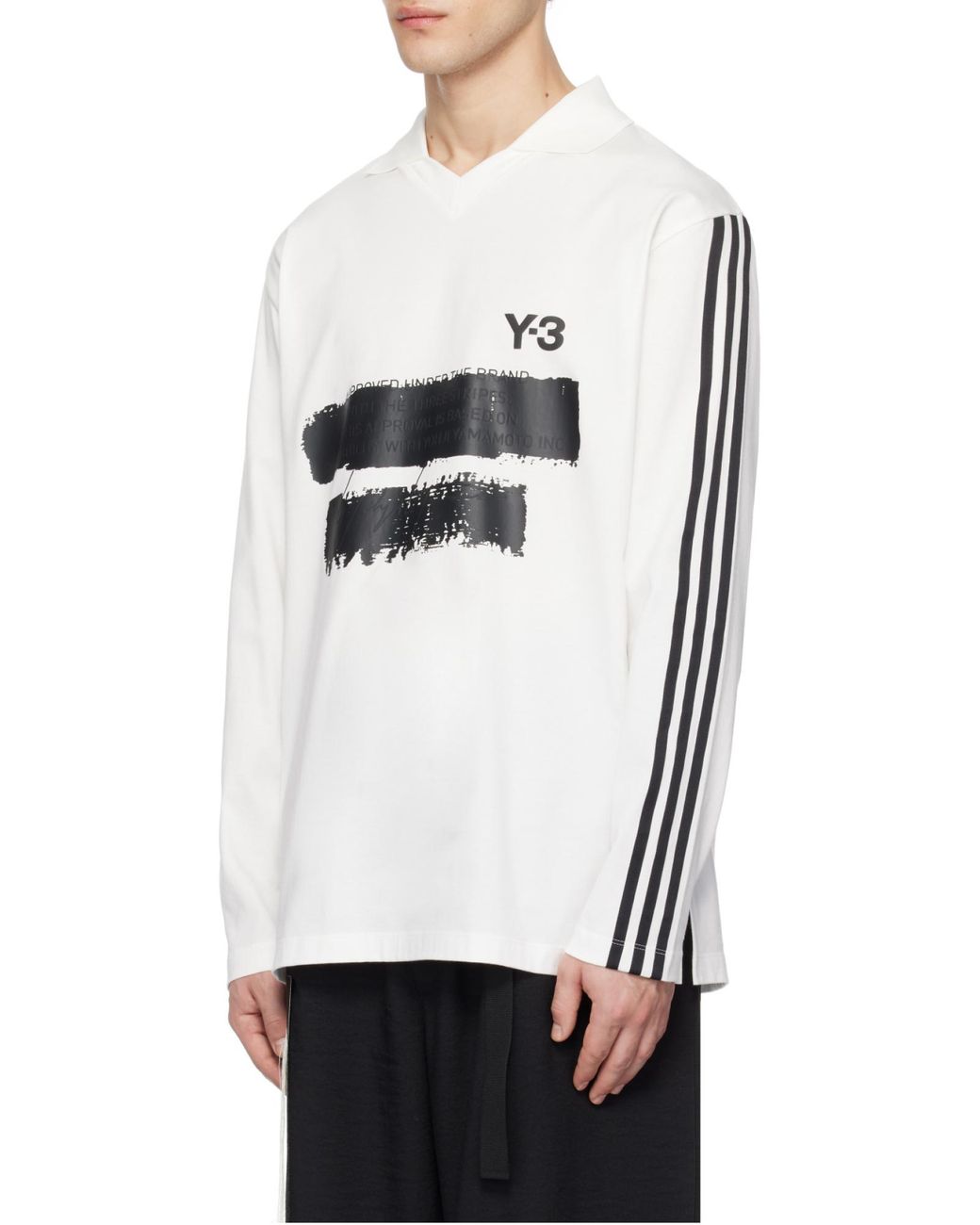 Y-3 White Graphic Logo Long Sleeve T-Shirt for men