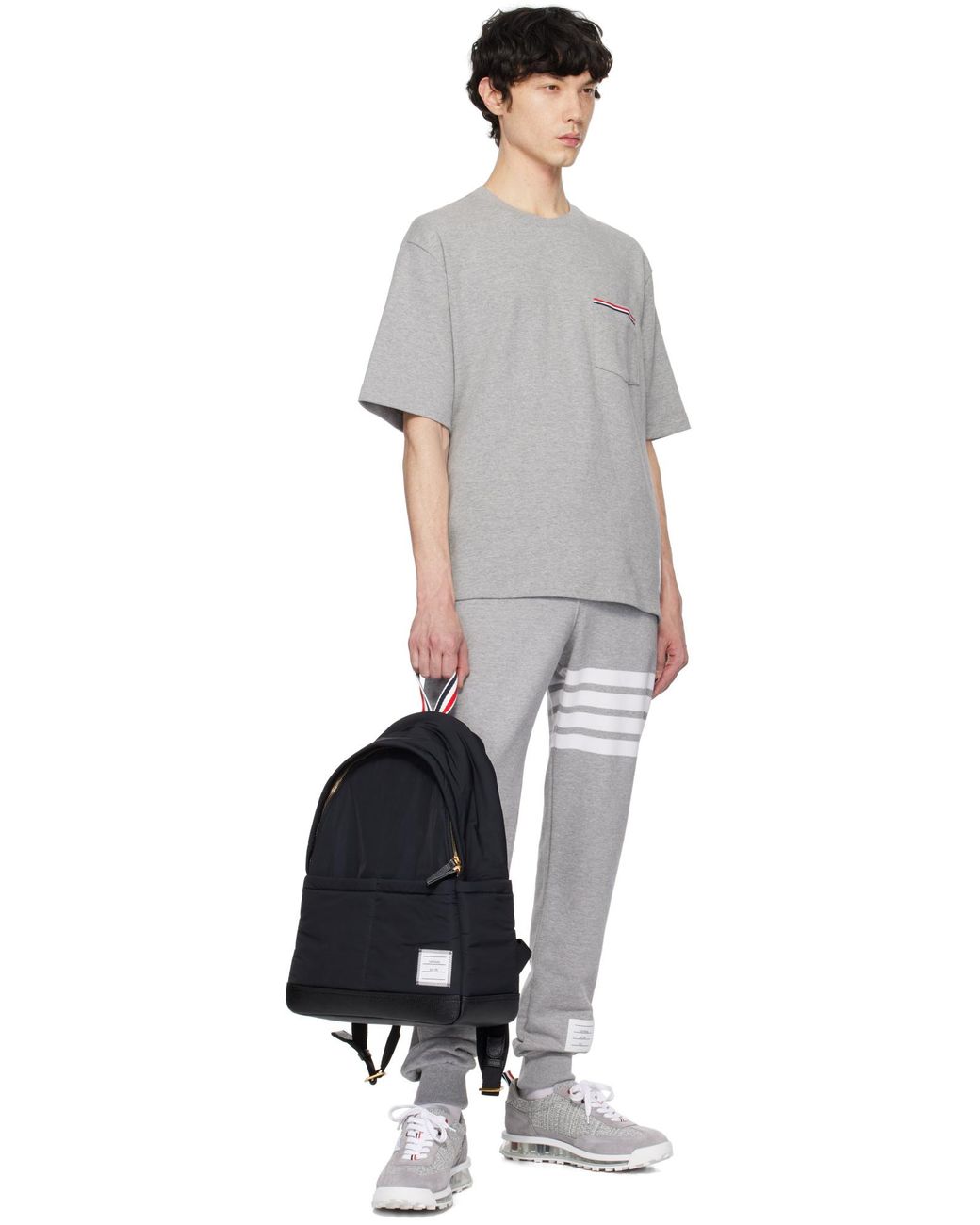 Thom Browne Gray Crewneck Short-Sleeved T-Shirt for men