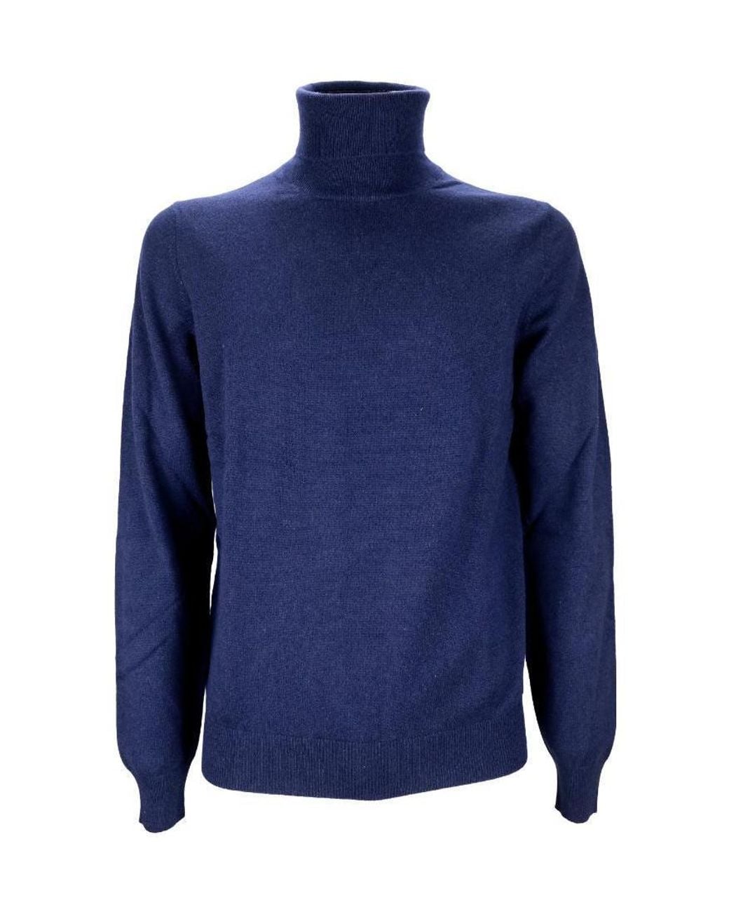 Gran Sasso Blue Long Sleeve Turtleneck Jumper for men