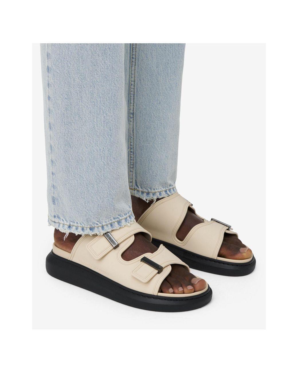 McQueen White Hybrid Slip-On Slides for men