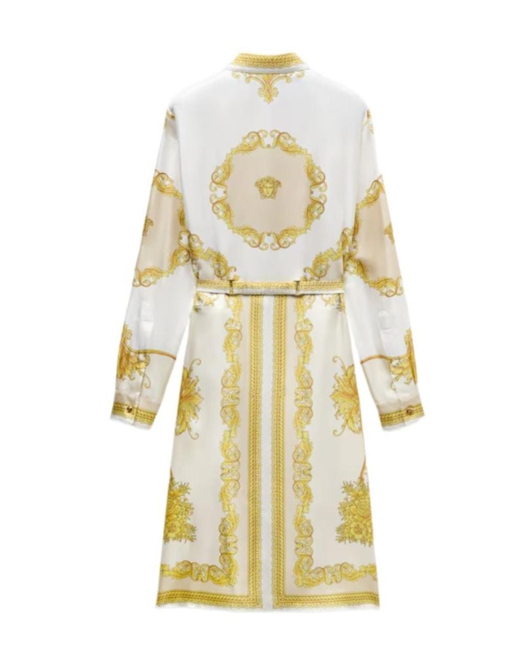 Versace Metallic Printed Twill Midi Dress