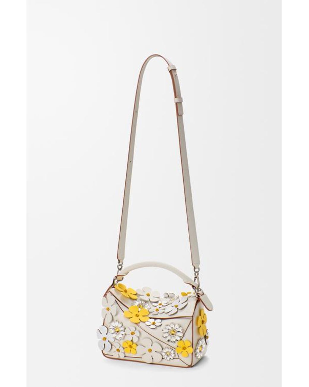 Loewe Metallic Small Puzzle Floral-Appliqué Tote Bag