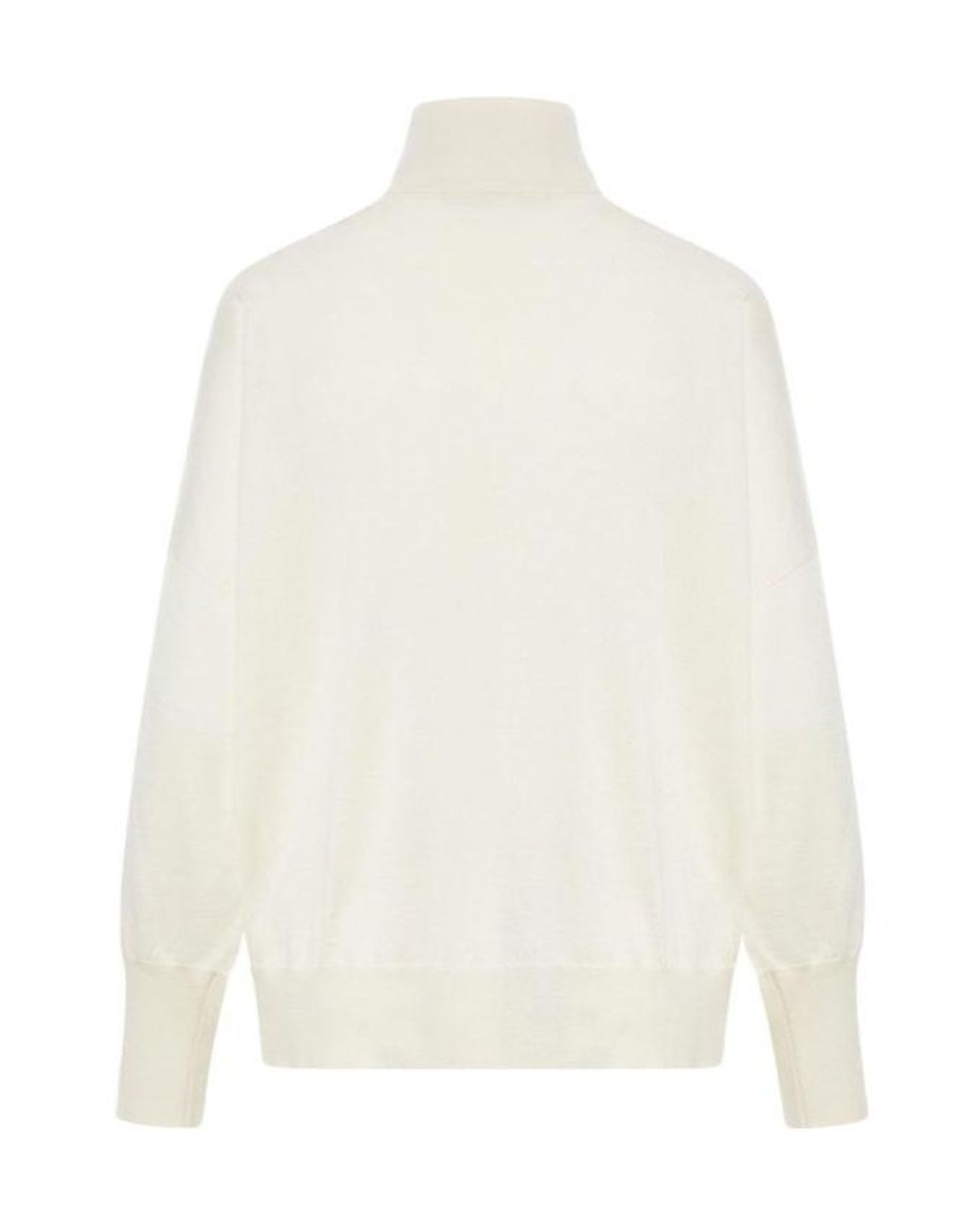 Brunello Cucinelli White Roll-Neck Knitted Jumper