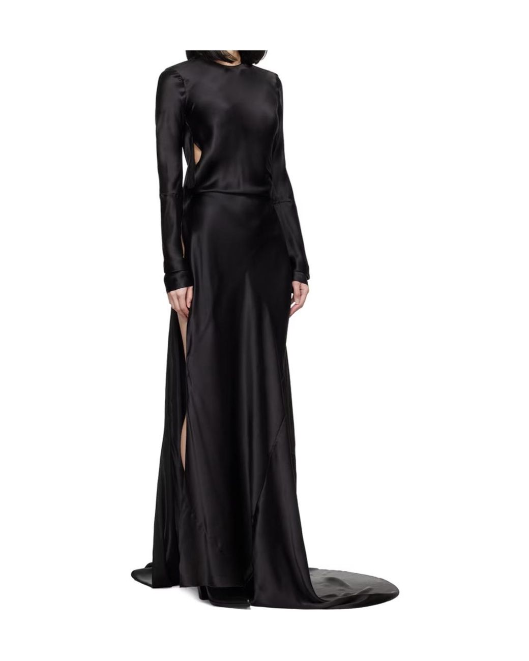 Ann Demeulemeester Black Long-Sleeve Dress