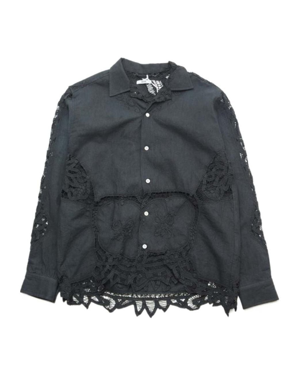 Bode Gray Lace Shirt for men